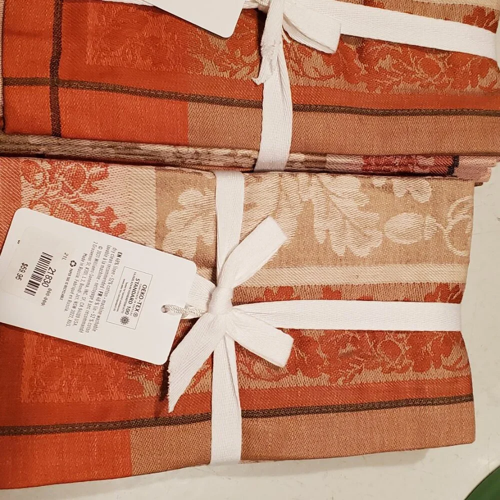NWT Williams Sonoma "Acorn Harvest Jacquard" Dinner Napkins - set of 8! - Picture 5 of 5